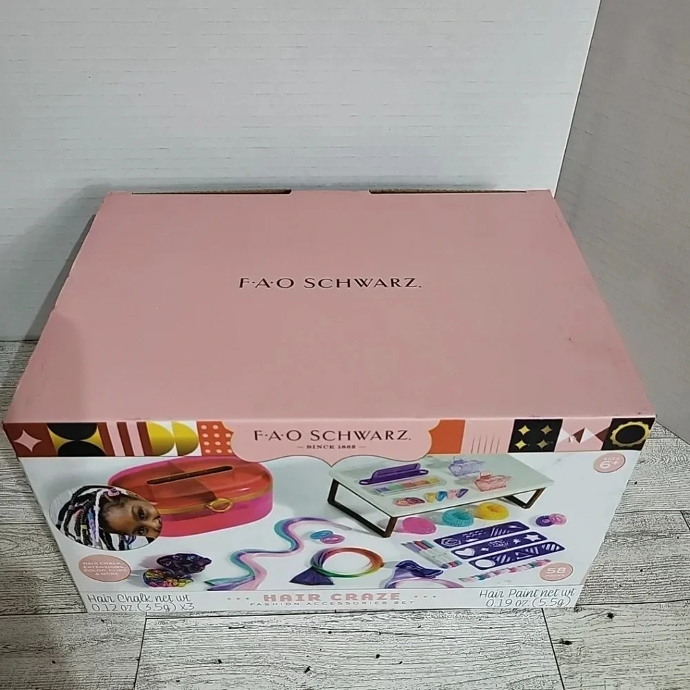 NEW FAO Schwarz Ultimate Hair Craze Fashion Accessories Set 58 PC Crazy Hair‎